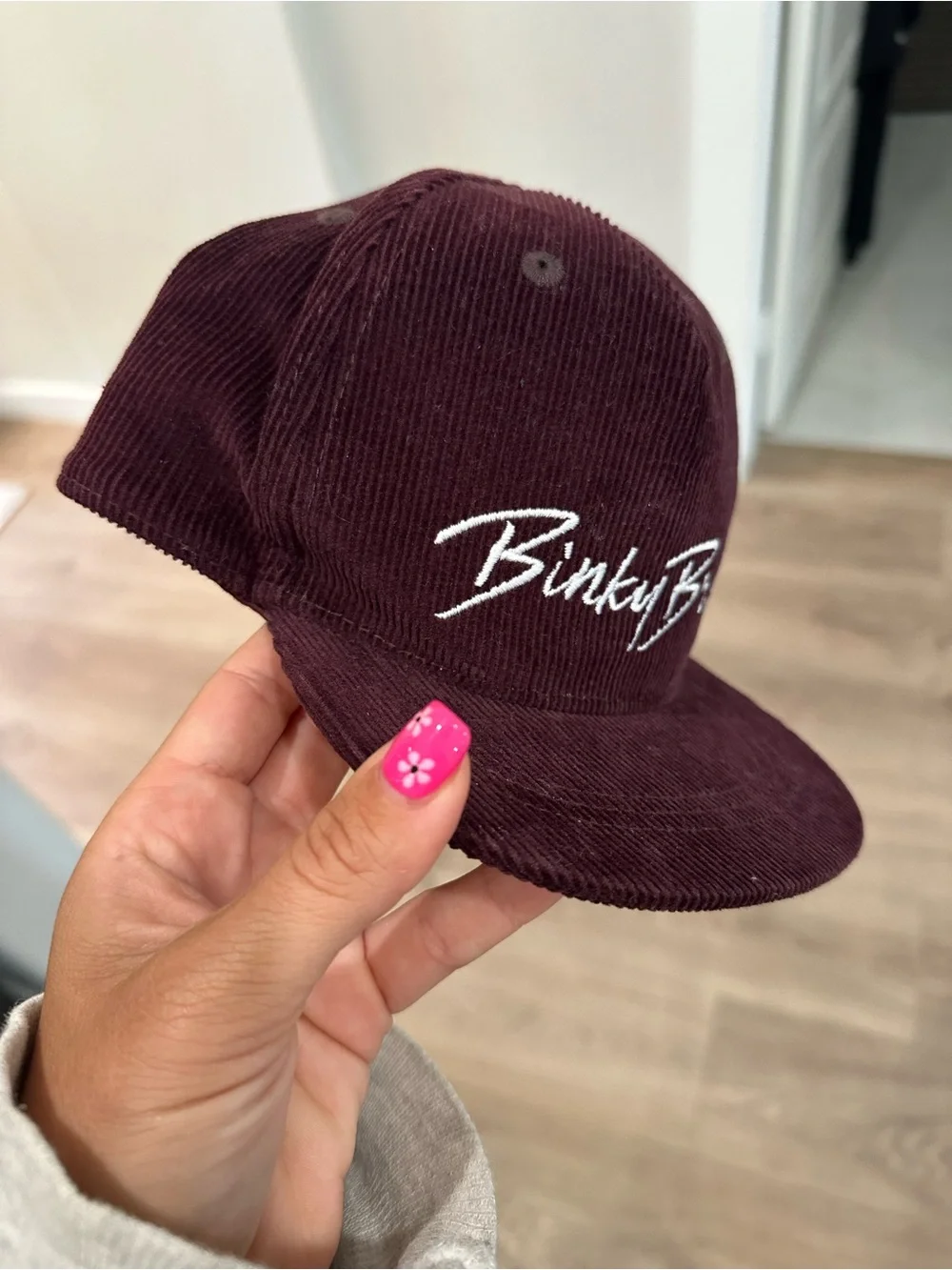 BinkyBro Toddler Hat-  Burgundy Corduroy